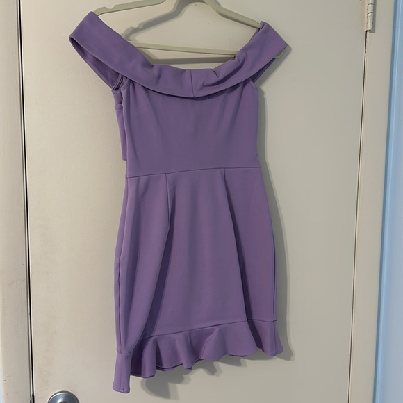 NBD X Naven Jane Off-The-Shoulder Purple Mini Dress - Picture 5 of 10